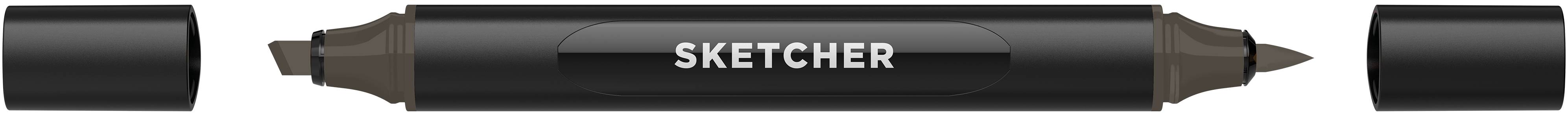 Twinmarker Sketcher brush+chisel WG590 warmgrau 5