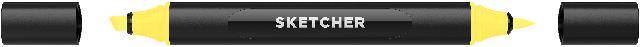 Twinmarker Sketcher brush+chisel Y 020 zitronengelb