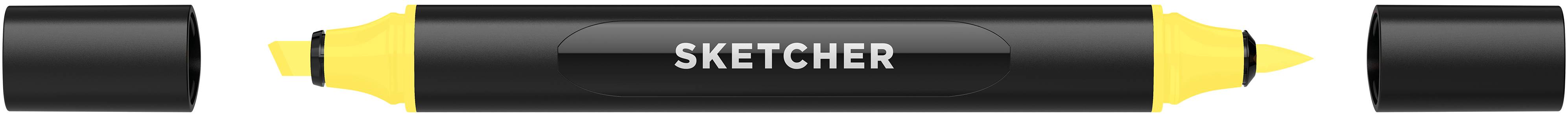 Twinmarker Sketcher brush+chisel Y 020 zitronengelb