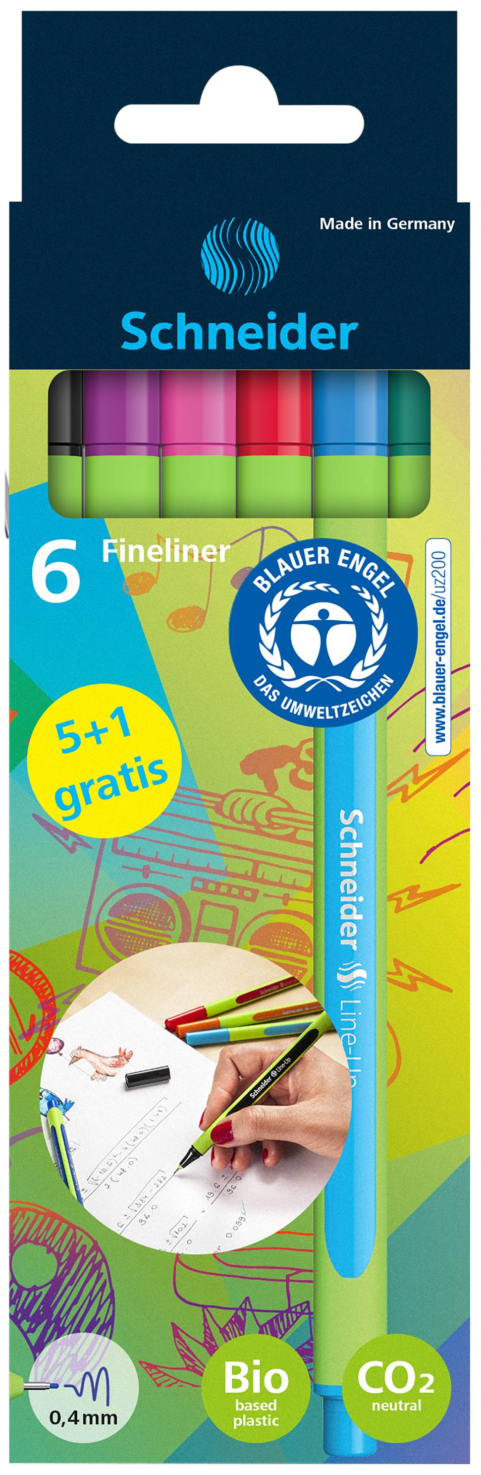 Fineliner Line-Up 6er Etui, sortiert, 5+1 Aktion