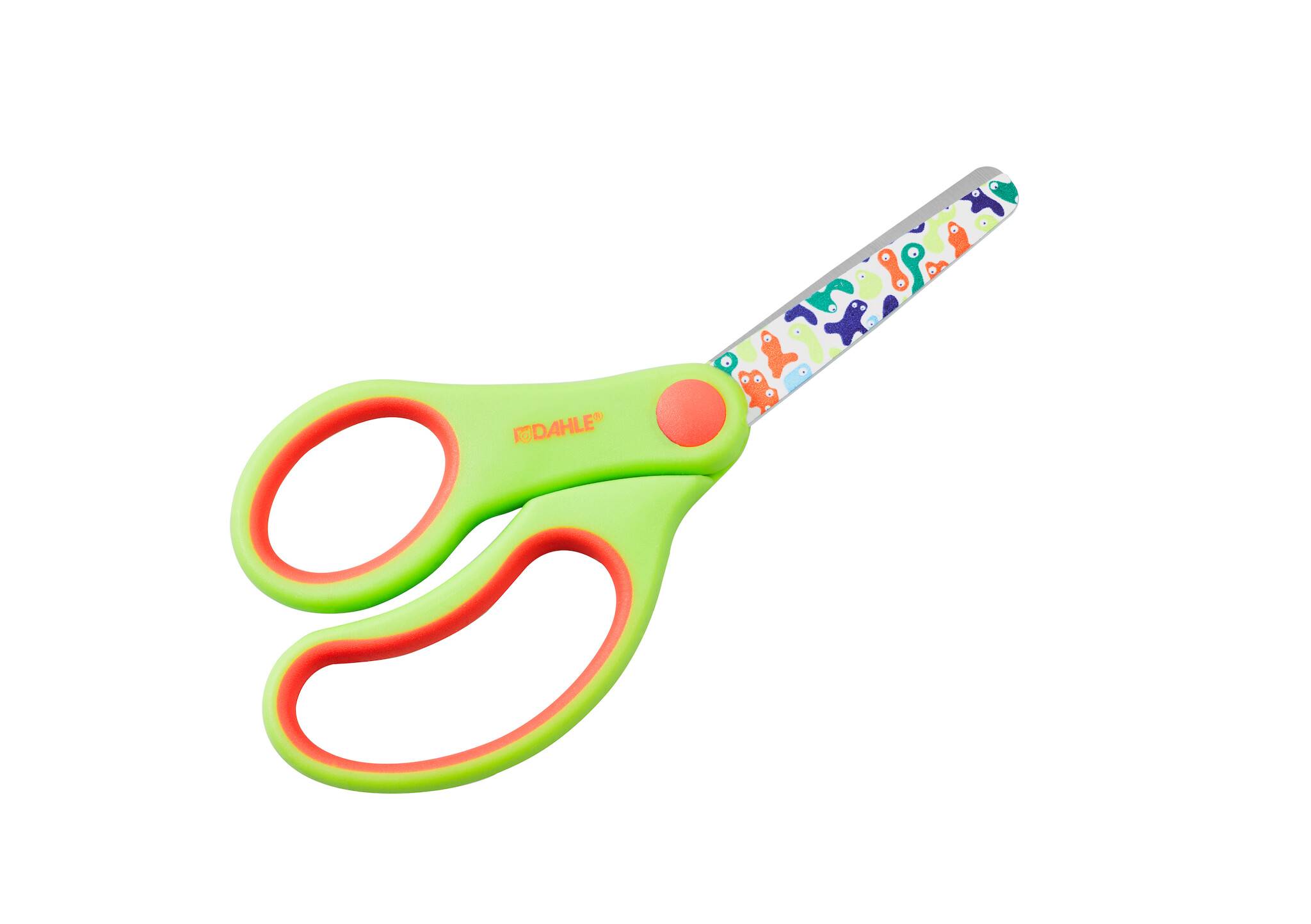 Kinderschere Kids rund 5 Zoll 13cm, grün Motiv: Blob, Linkshand