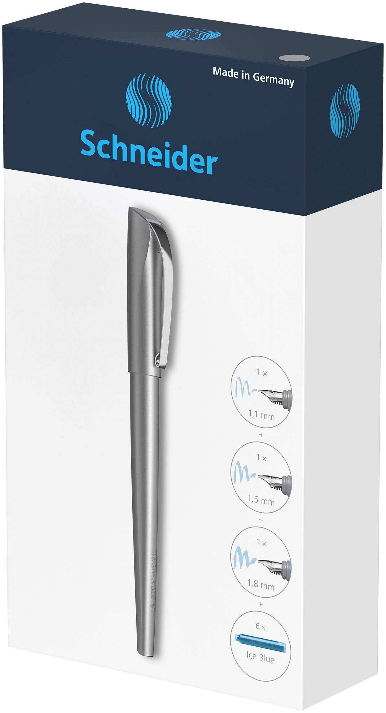 Geschenkset Füllhalter Callissima anthra, je 1xVorderteil, 6xPatronen