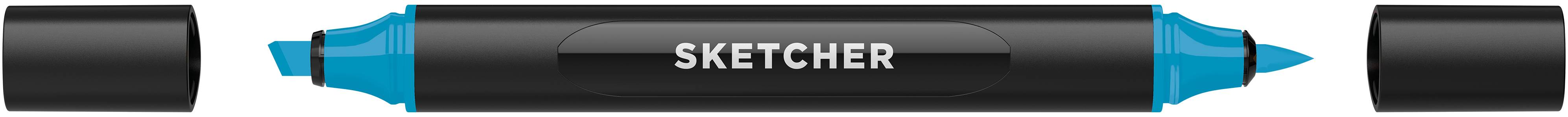 Twinmarker Sketcher brush+chisel B 240 pfauenblau