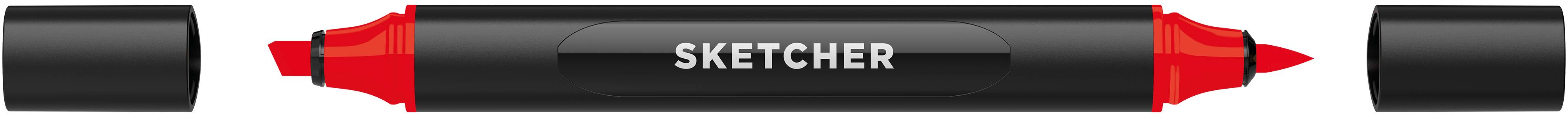 Twinmarker Sketcher brush+chisel R 100 tiefrot