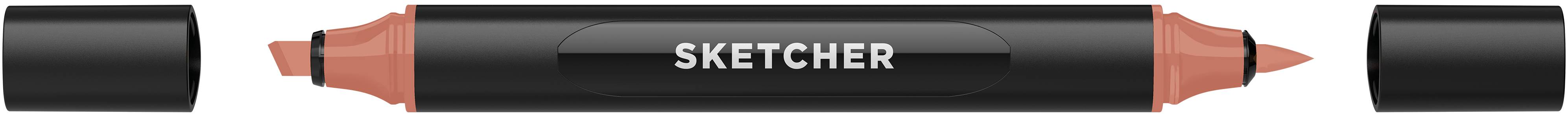 Twinmarker Sketcher brush+chisel M 130 rotholz