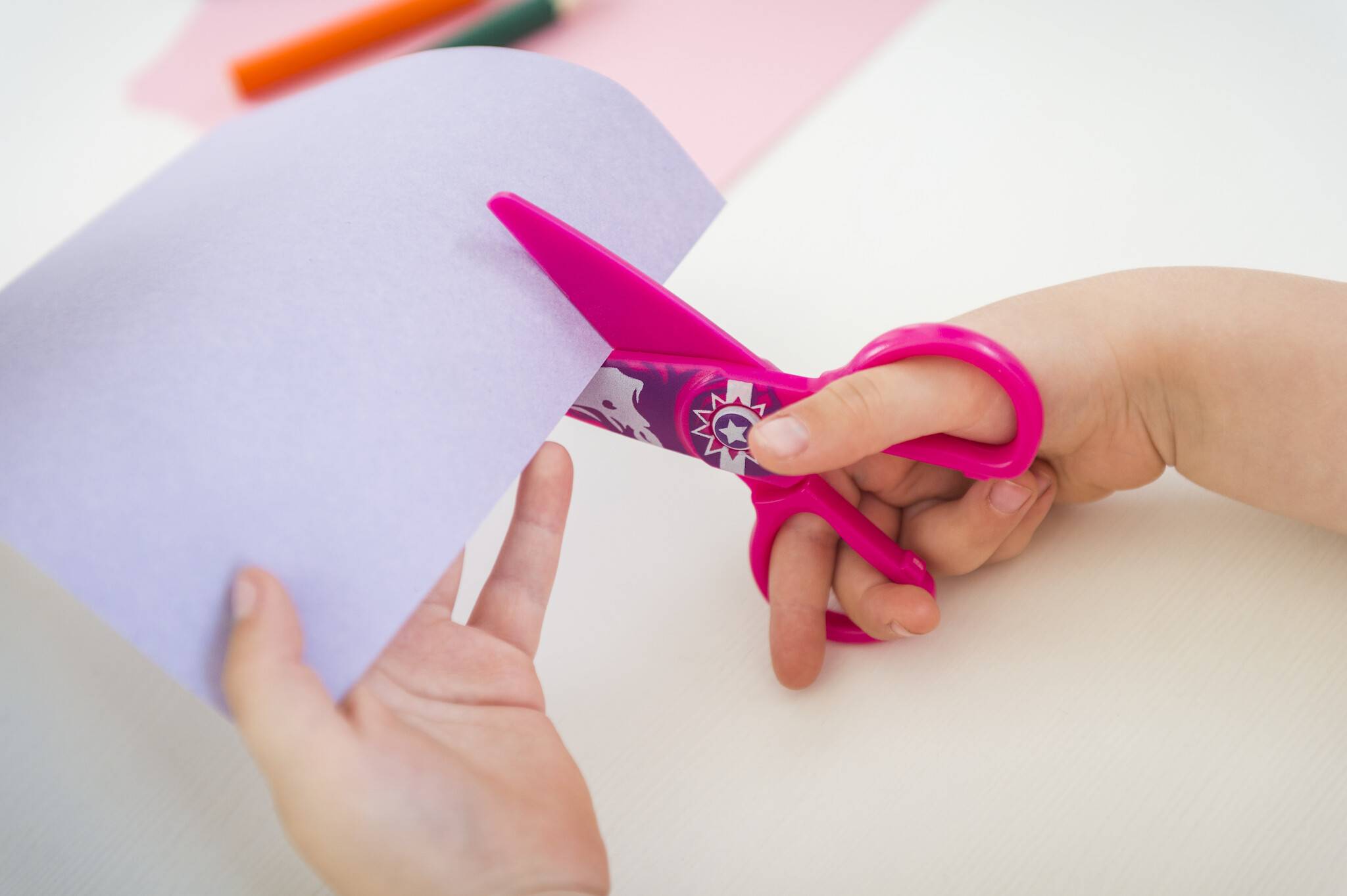 Sicherheits-Kinderschere 5 Zoll 12cm pink, Kunststoffschneidblätter