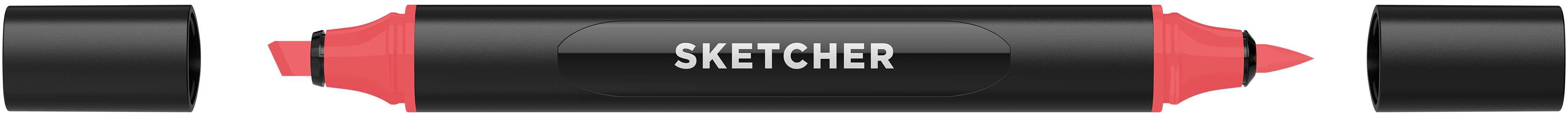 Twinmarker Sketcher brush+chisel R 090 kirschrot mittel