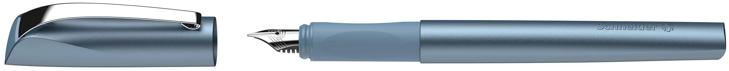 Schneider Schreibgeräte Ceod Shiny, Blau, Integriertes Befüllsystem, Blau, Rundspitze, Edelstahl, Medium