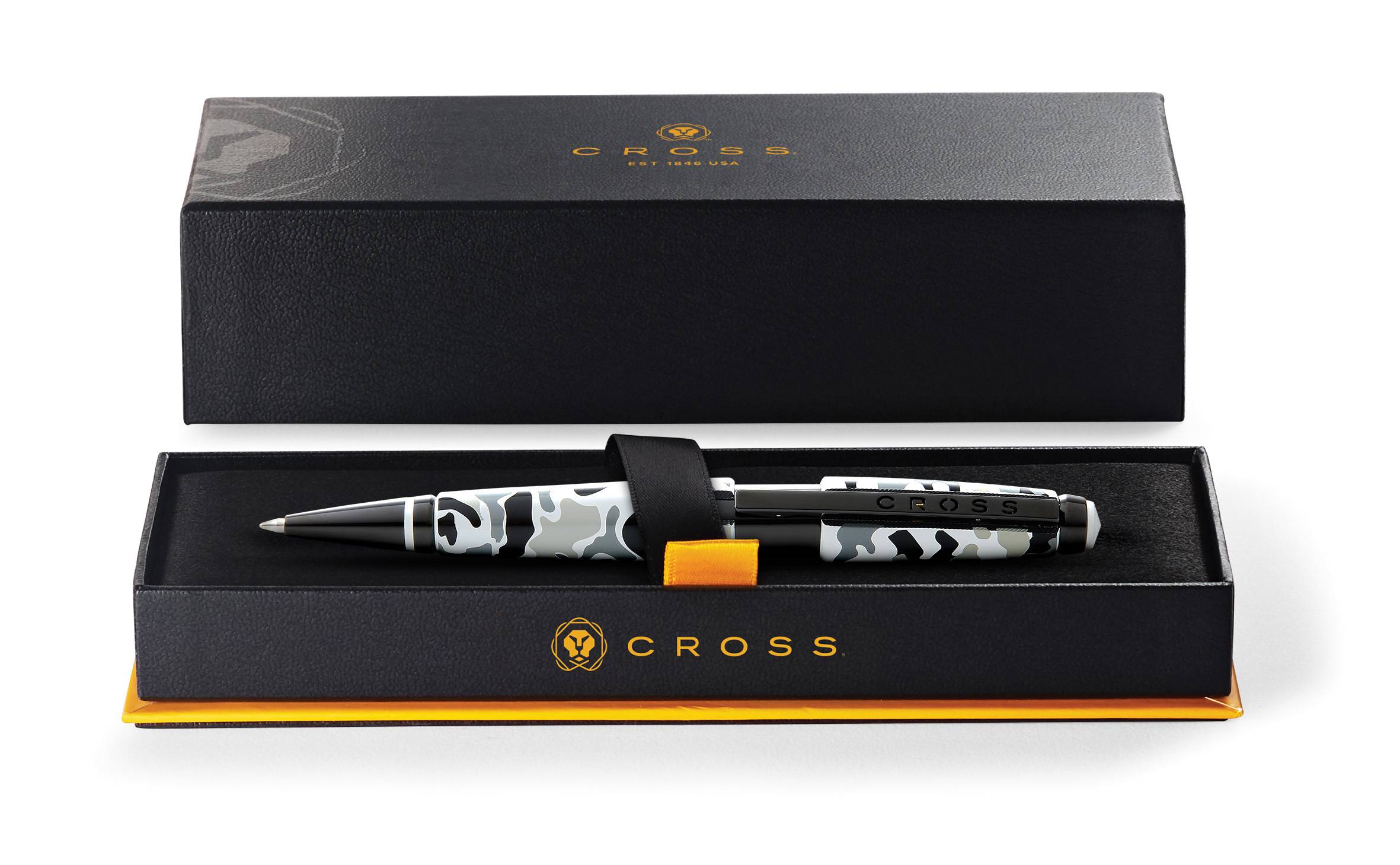 Rollerball Edge Camo Schwarz/Weiß, PVD,mit Gel-Mine