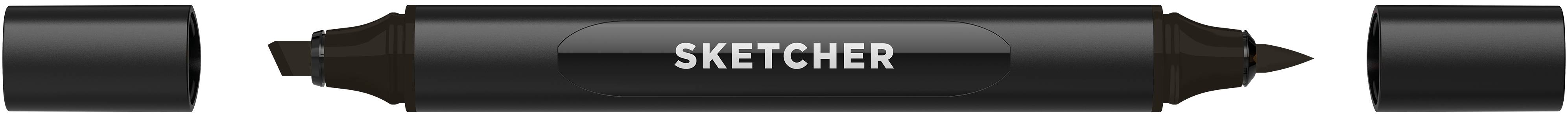 Twinmarker Sketcher brush+chisel BL600 schwarz