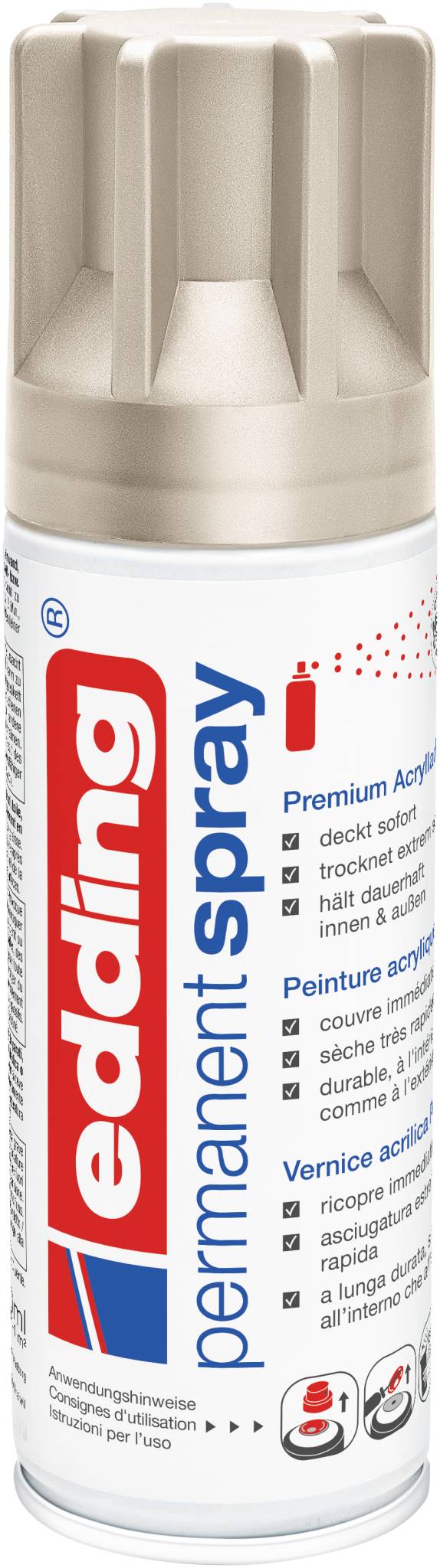 edding 5200 Permanentspray Premium Acryllack champagner gold matt DE-FR-IT