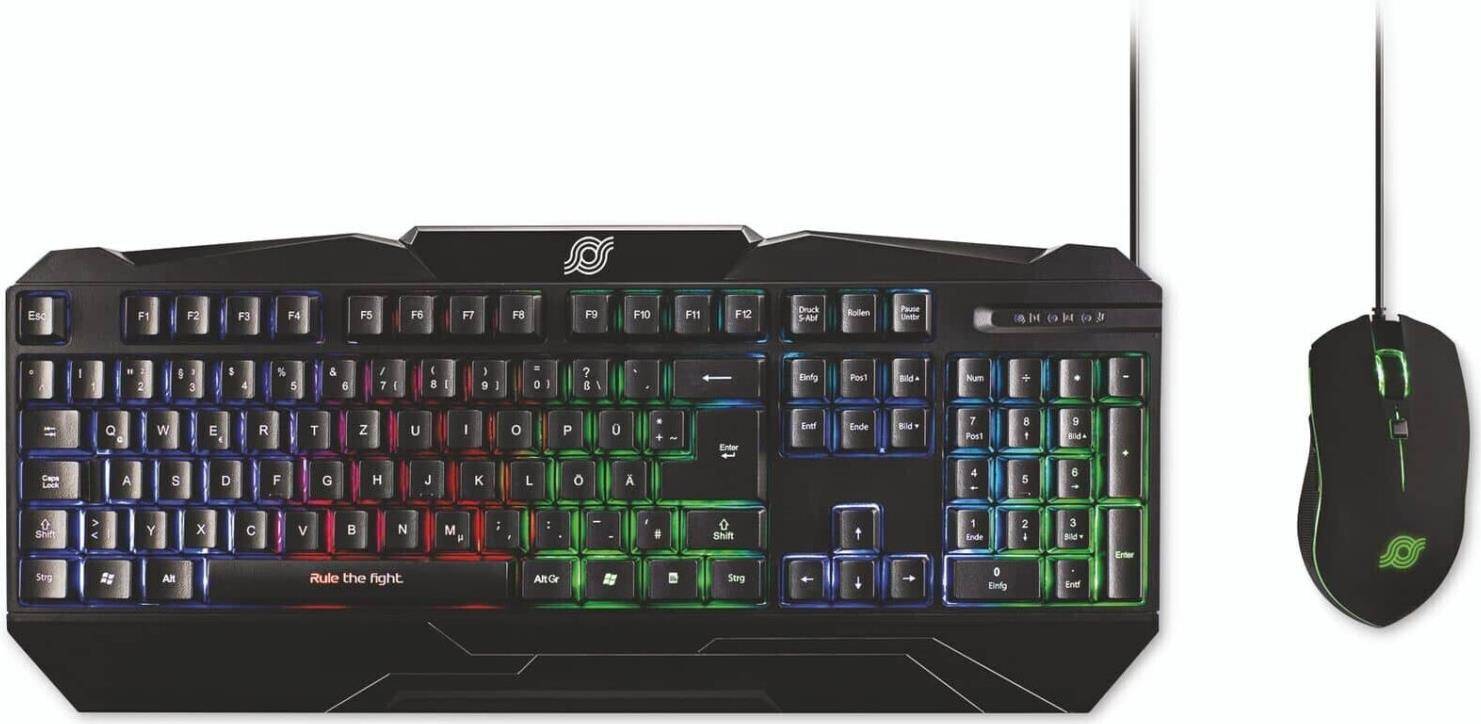 MEDIARANGE MRGS102 Tastatur Maus enthalten Gaming Usb Qwertz Deutsch Schwarz - Desktop - 2.400 dpi