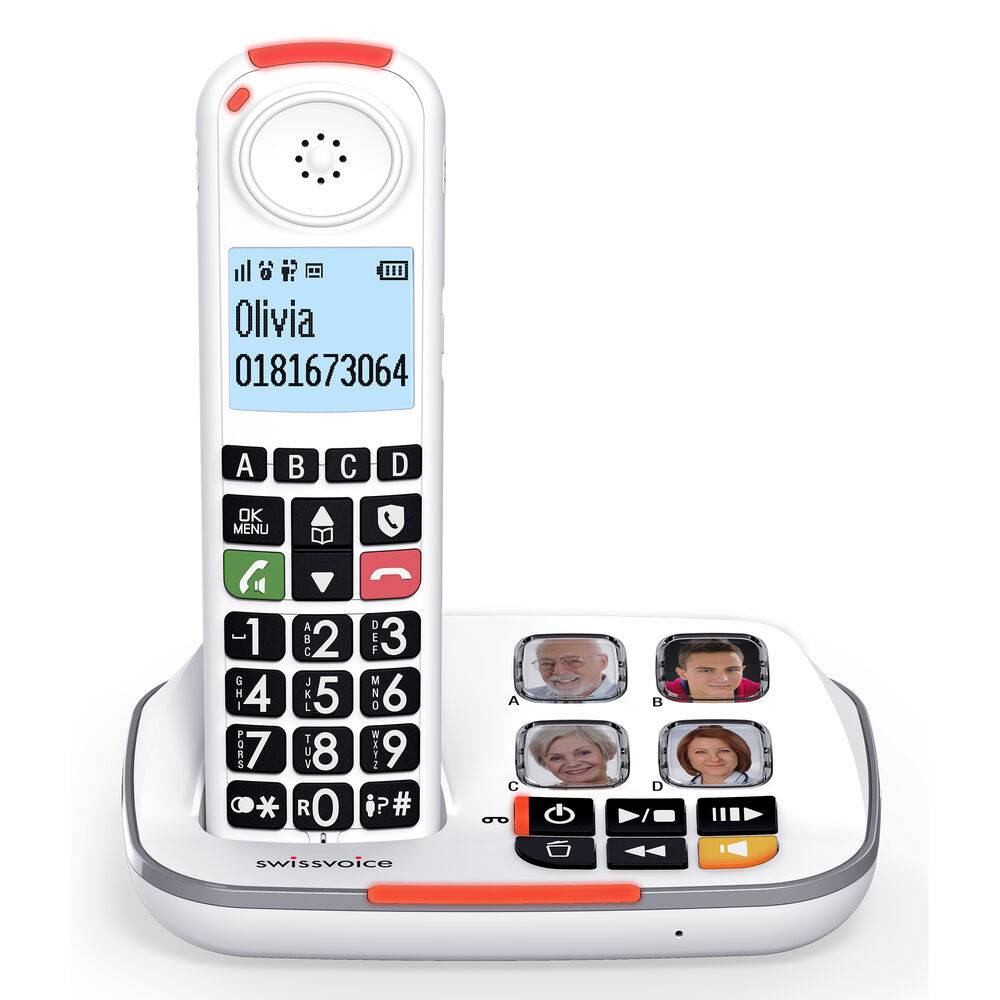Swissvoice Xtra 2355 Schnurloses DECT-Telefon mit AB und Bildwahltasten weiß