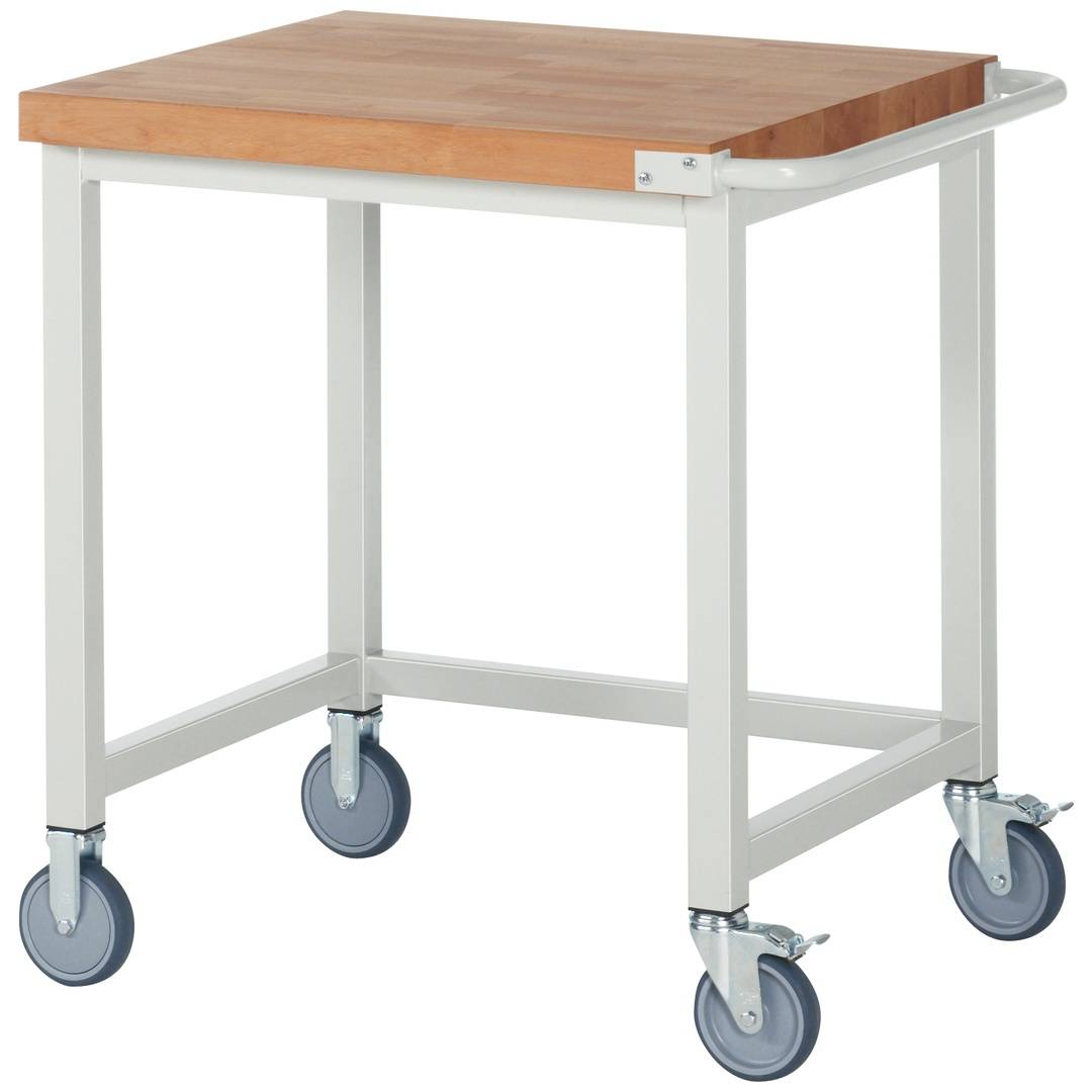 Fahrbare Werkbank - Modell 8000 BASIC, BxTxH 750x700x880 mm, Buche-Massiv Arbeitsplatte 40 mm