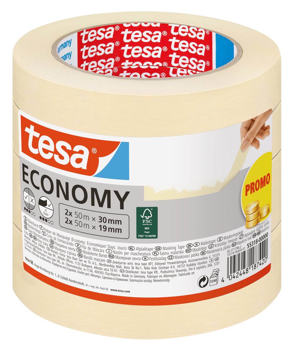 tesa Malerband Economy 2x 50m x 50mm + Folie