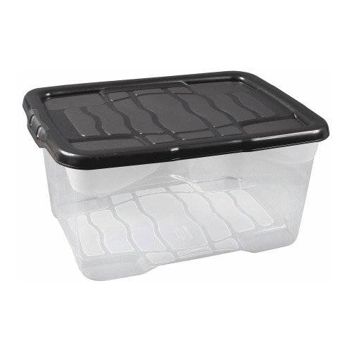 Aufbewahrungsbox Curve 10,0 l - 28,0 x 35,0 x 16,0 cm transparent, schwarz