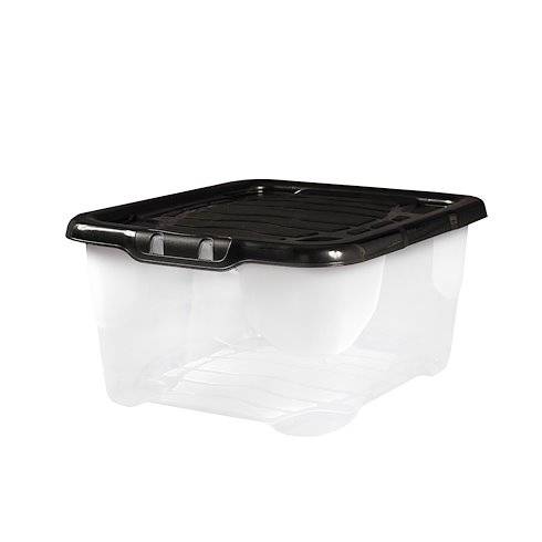 Aufbewahrungsbox Curve 10,0 l - 28,0 x 35,0 x 16,0 cm transparent, schwarz
