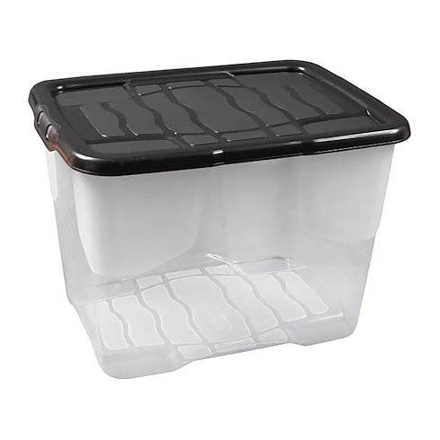 Aufbewahrungsbox Curve 10,0 l - 28,0 x 35,0 x 16,0 cm transparent, schwarz
