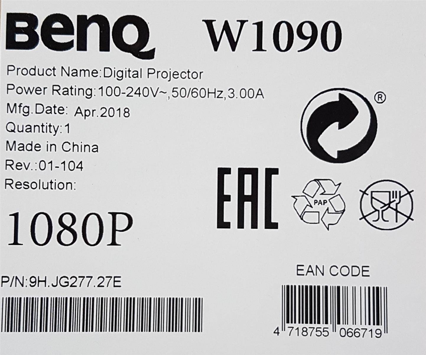BenQ W1090 - DLP-Projektor - 3D