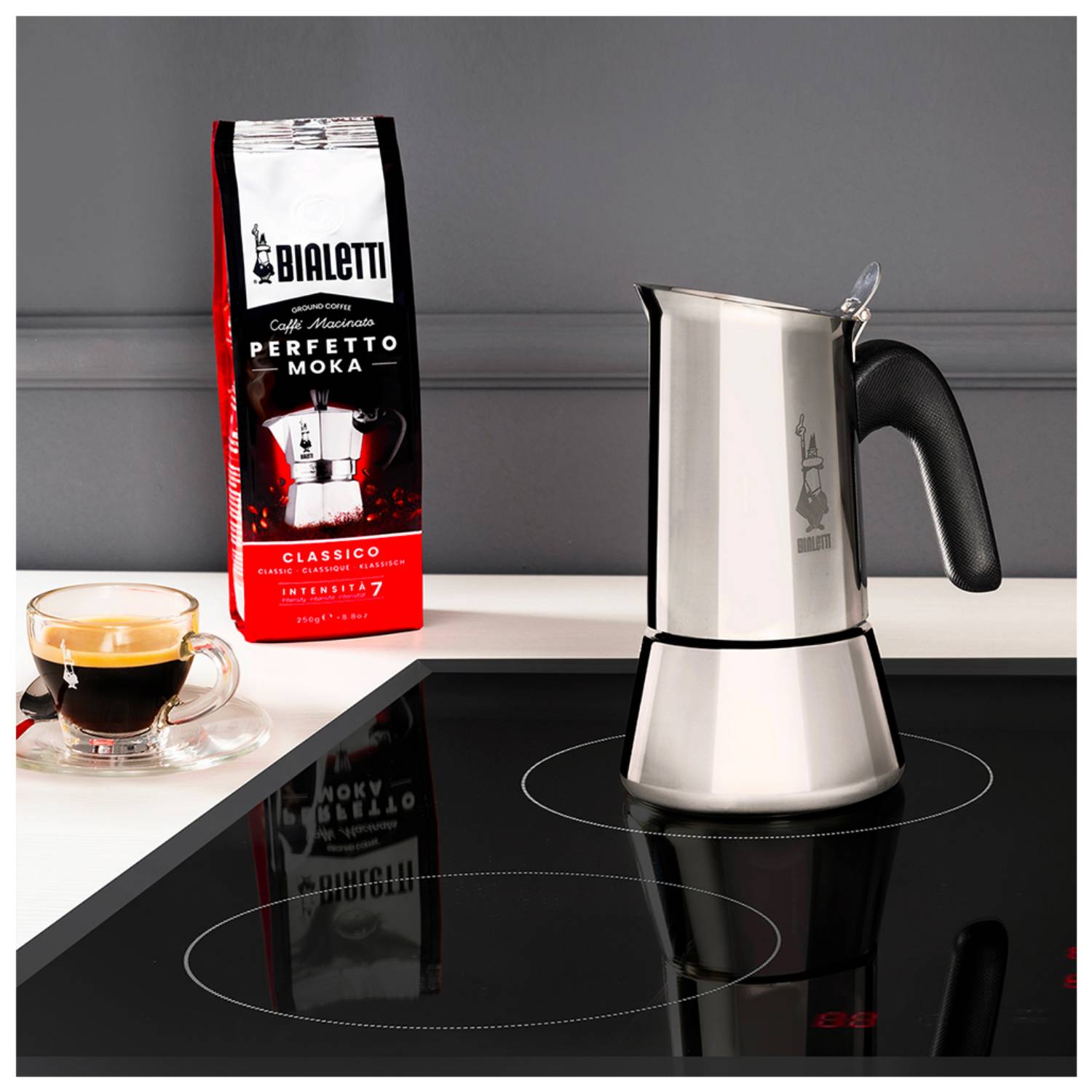 Bialetti Venus box - Mokka-Kanne - 0,3 l - Silber - Edelstahl - 6 Tassen - Kunststoff