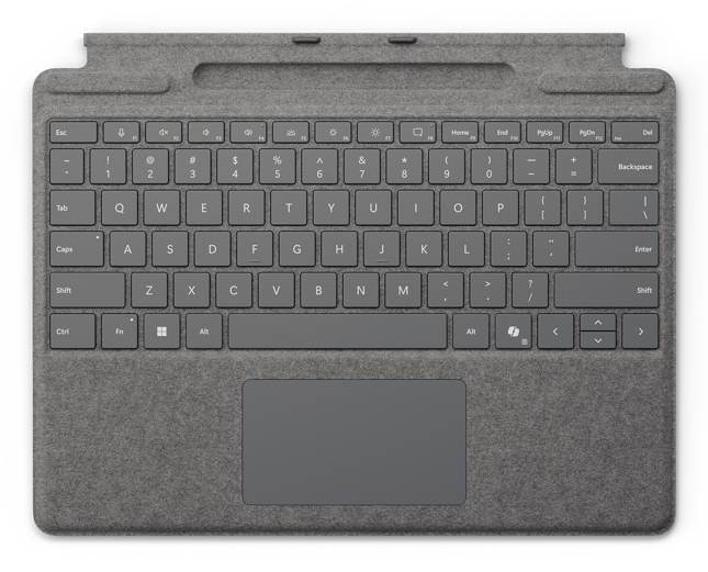 Microsoft Surface Pro Keyboard - Tastatur - mit Trackpad, Beschleunigungsmesser, Surface Slim Pen 2 Ablage- und