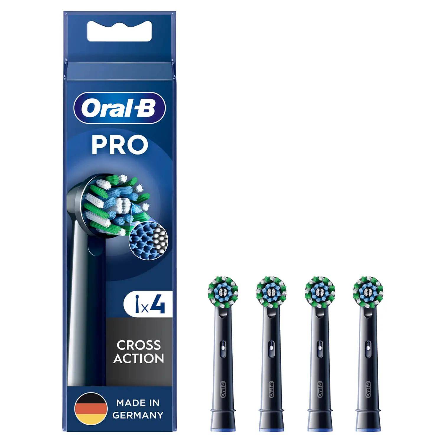 Oral-B Pro CrossAction Schwarz 4er Aufsteckbürsten - Braun