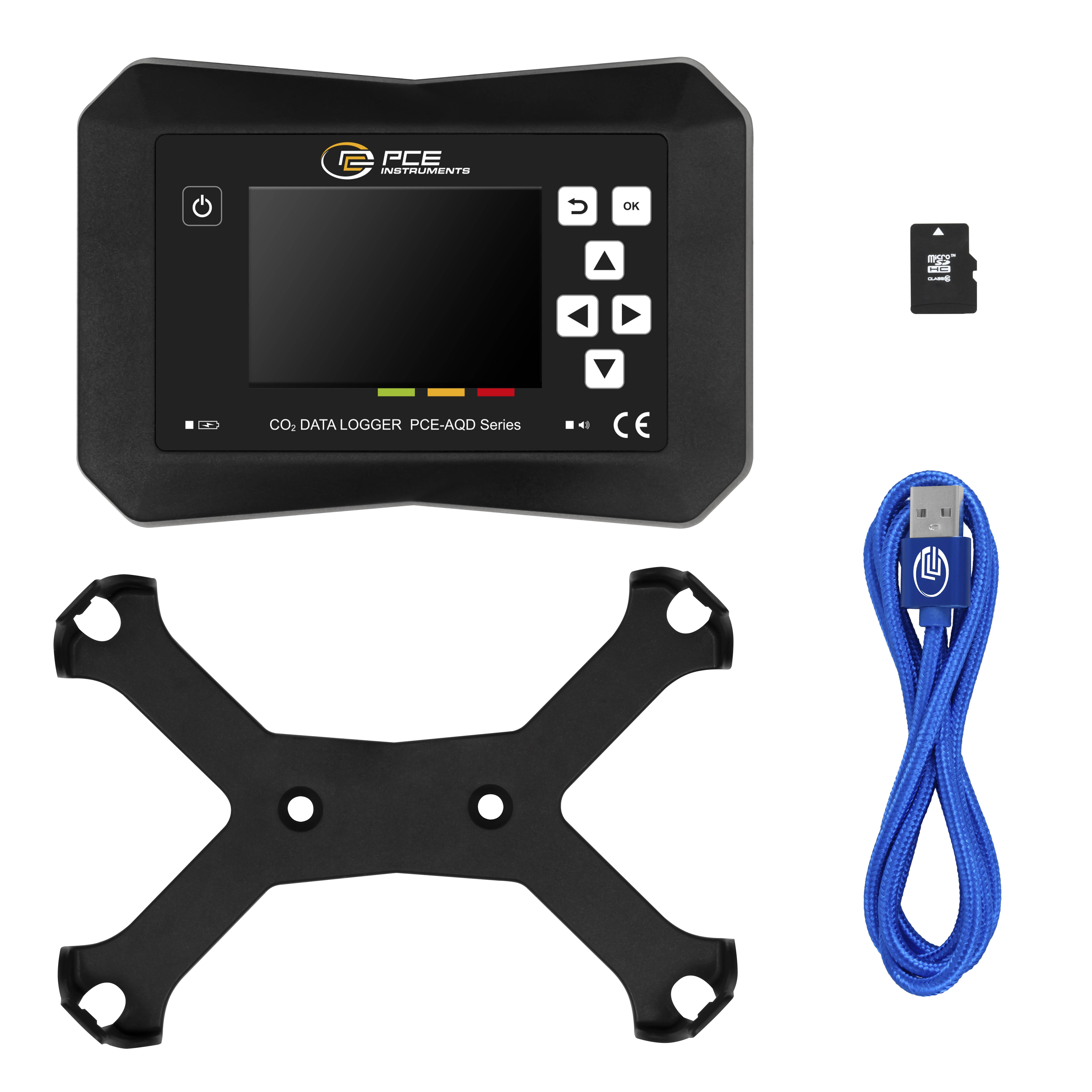 PCE Instruments PCE-AQD 50A Kohlendioxid-Messgerät 0 - 40000 ppm mit Temperaturmessfunktion, mit Datenloggerfunktion