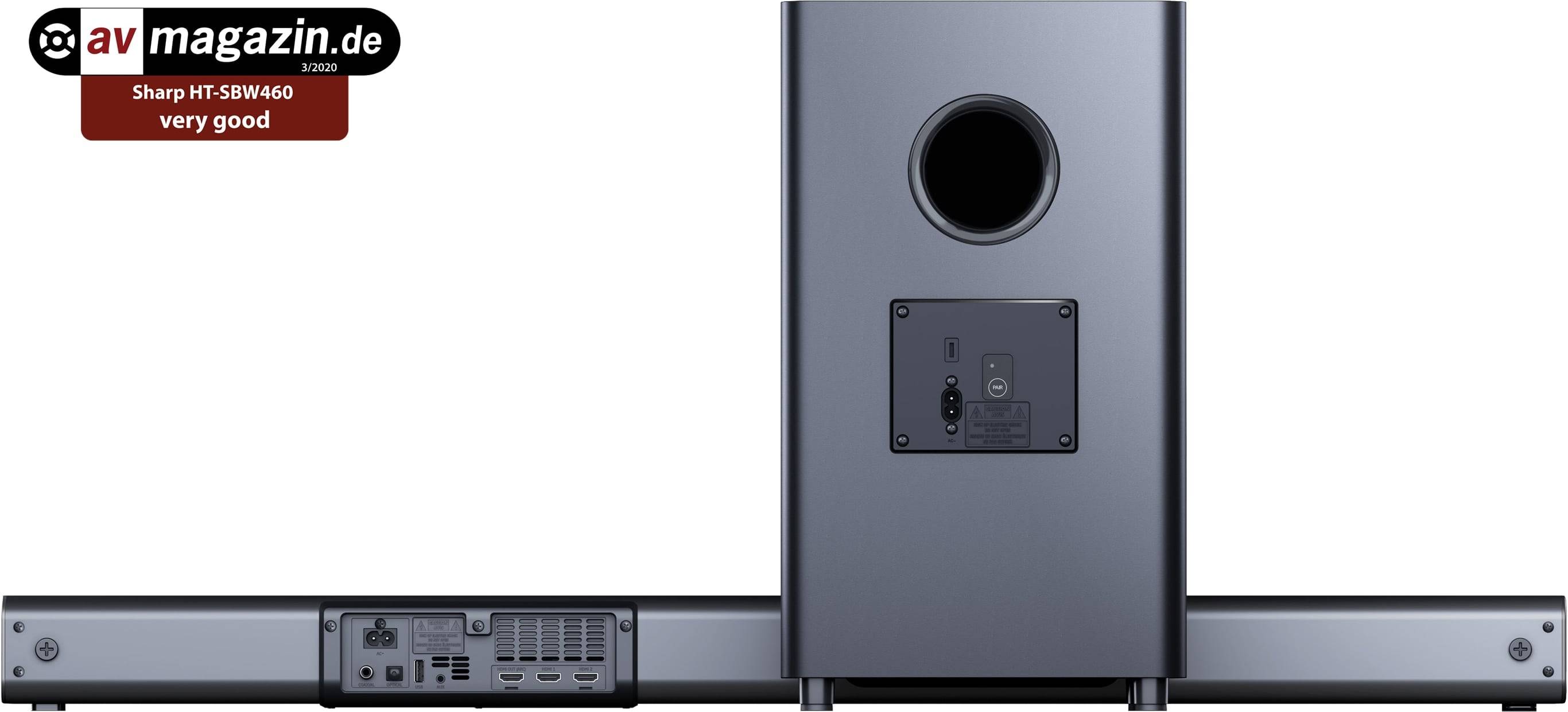 Sharp HT-SBW460 - Soundleistensystem - für Heimkino - 3.1-Kanal - kabellos - Bluetooth - 220 Watt (Gesamt)