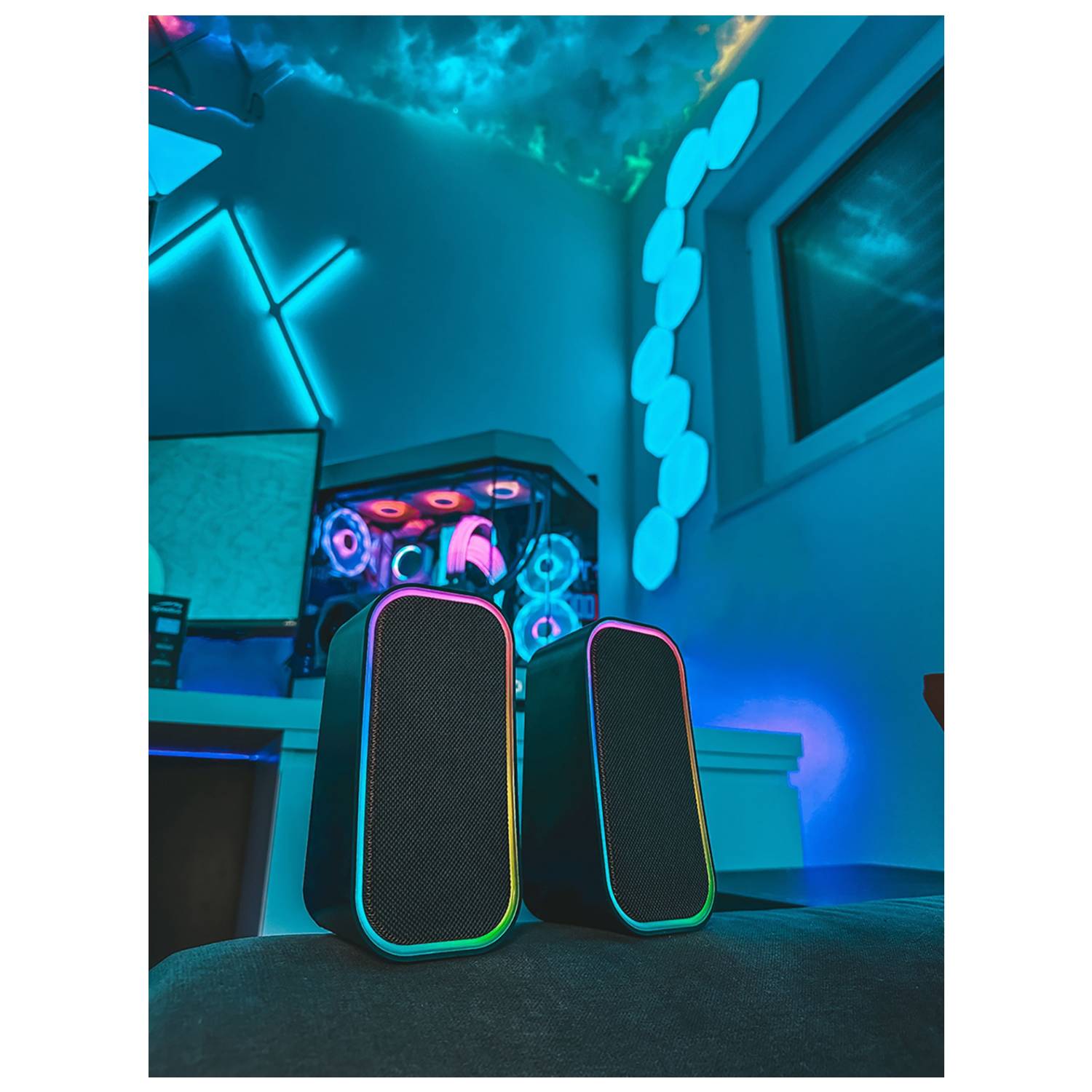 SPEEDLINK Token RGB - Lautsprecher - für PC - 2.0-Kanal - kabellos - Bluetooth - 3 Watt - 6 Watt (Gesamt)