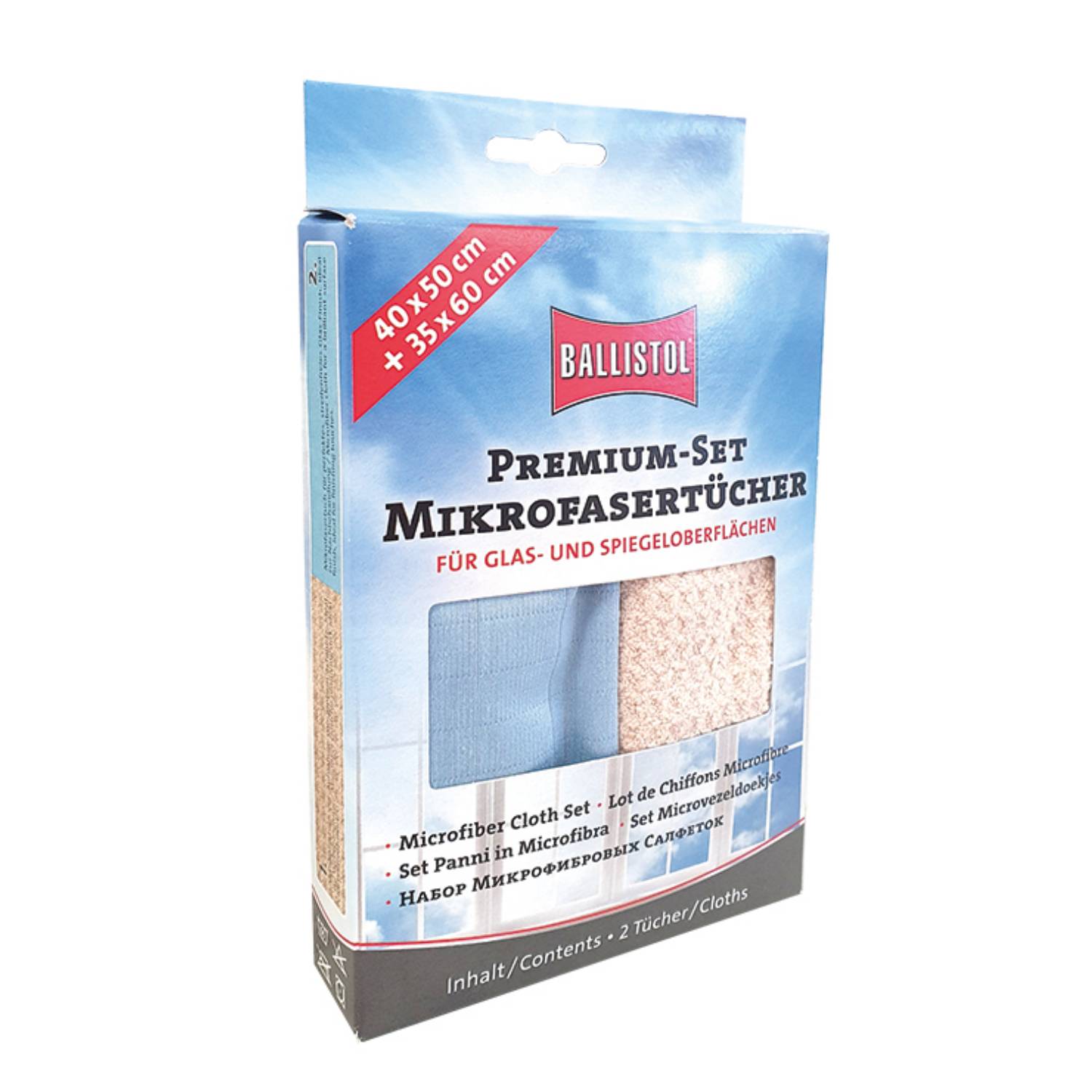 Ballistol 23736, Mikrofaser, Beige, Blau, 2 Stück(e), Box