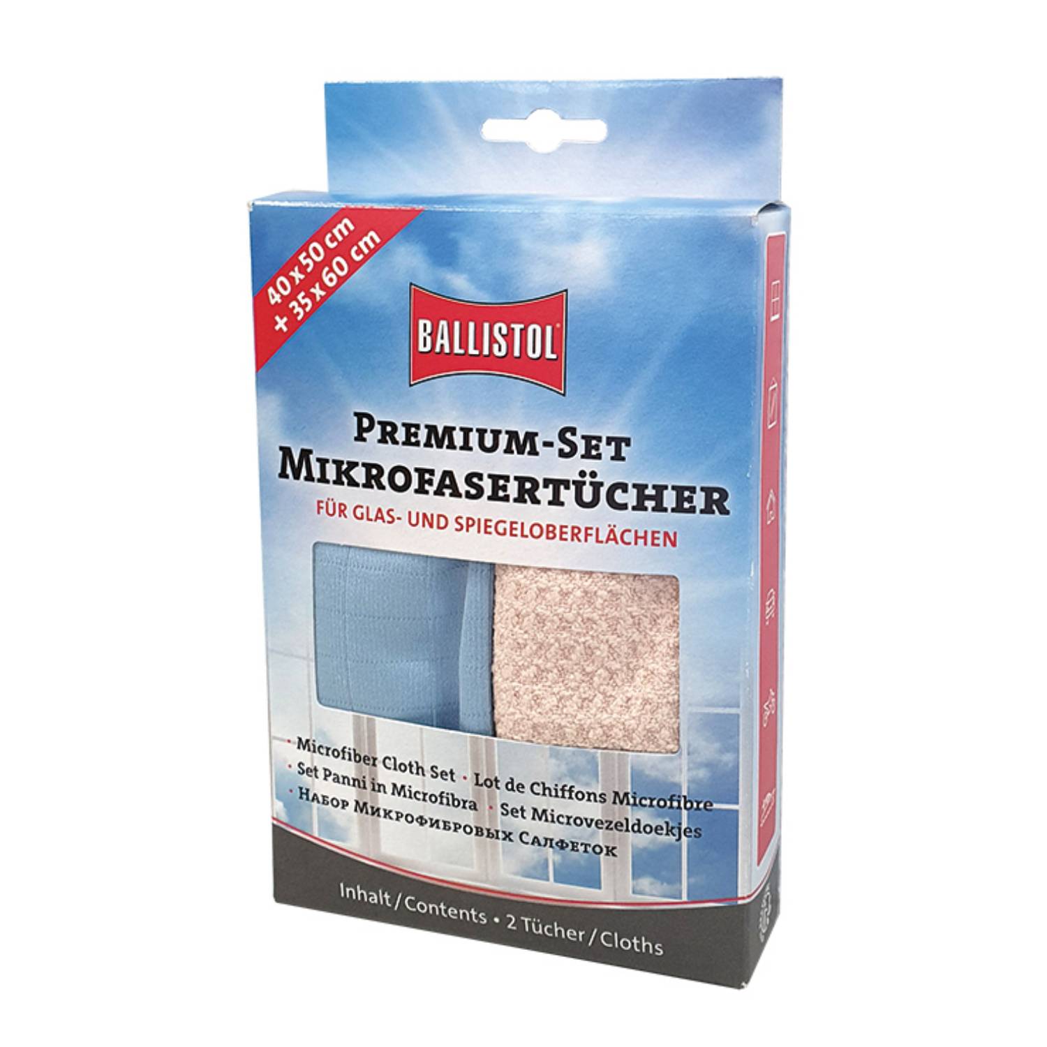Ballistol 23736, Mikrofaser, Beige, Blau, 2 Stück(e), Box