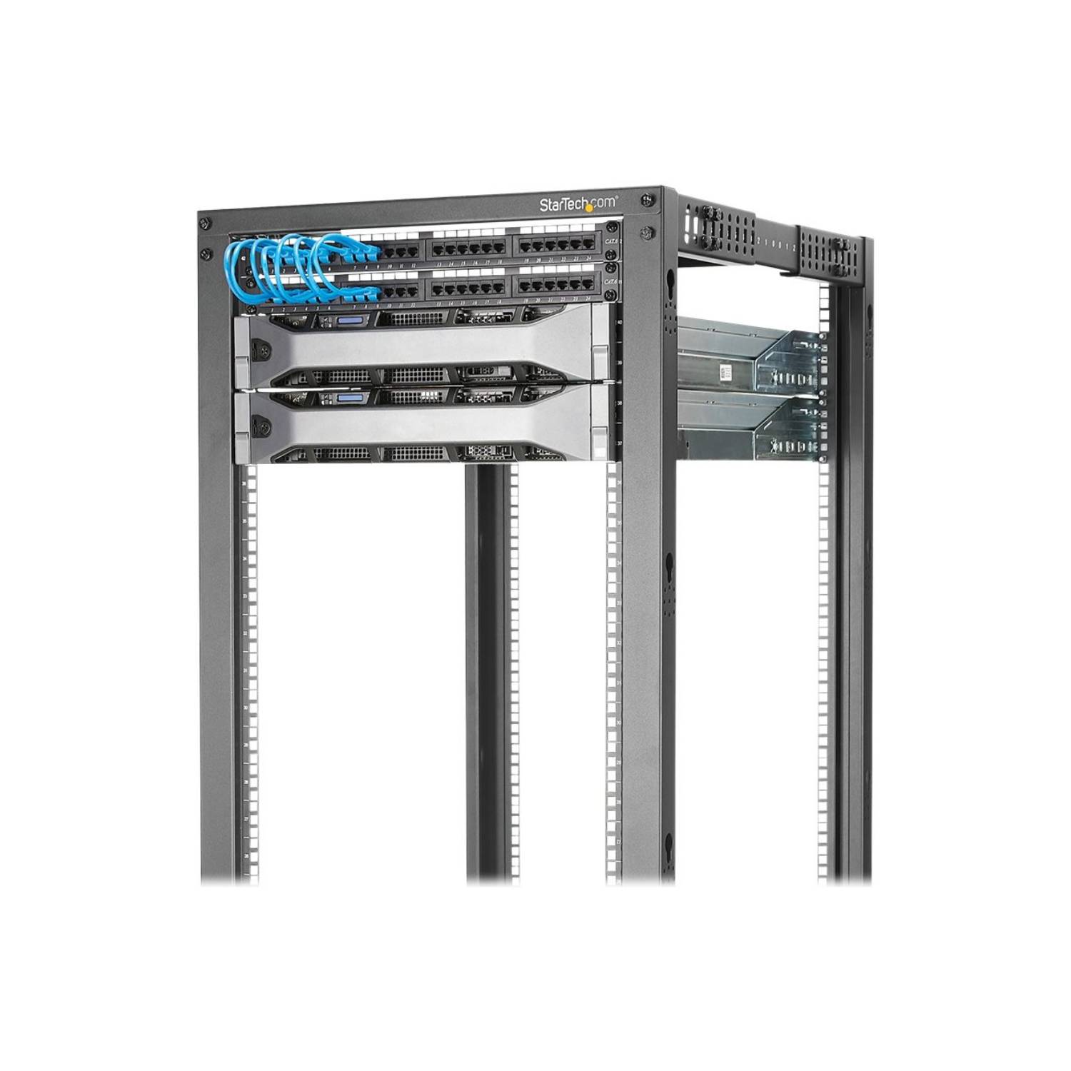 StarTech.com 19-Zoll Serverschrank - 15HE Laborgestell - Tiefenverstellbar 56 bis 102cm - Tragfähigkeit 544kg - Dell P