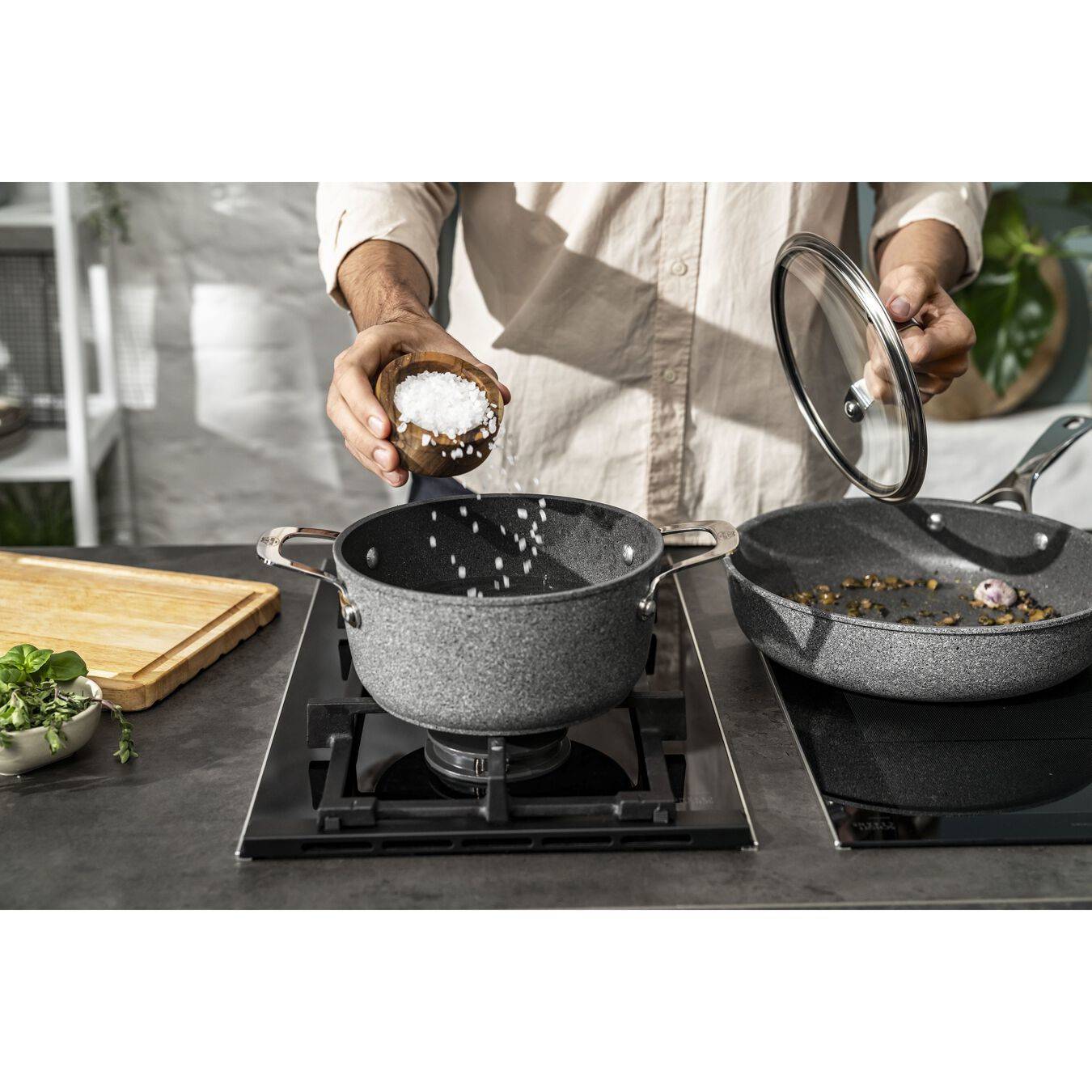 BALLARINI 75002-829-0, 4,7 l, Rund, Grau, Aluminium, Titan, Edelstahl