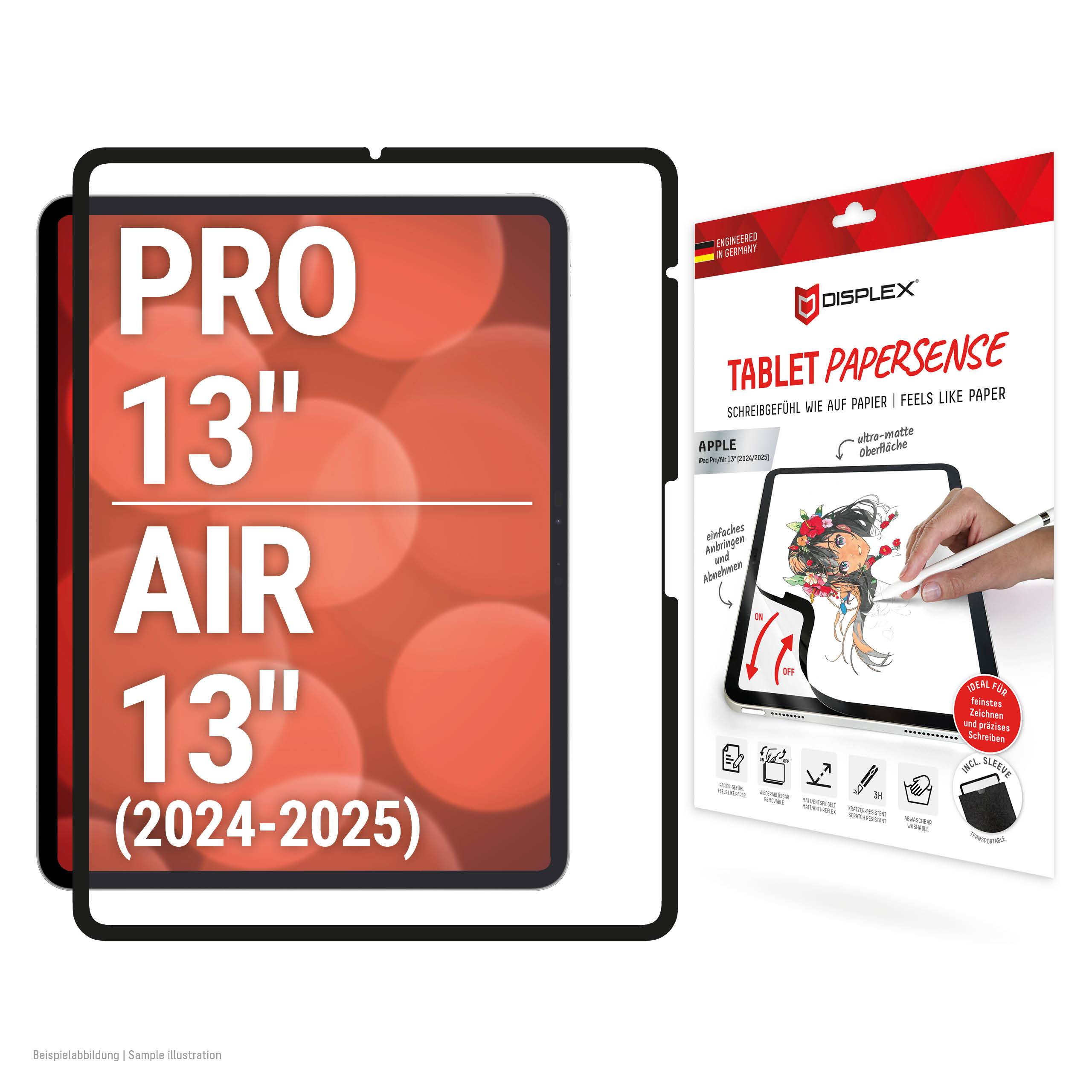 DISPLEX TABLET PAPERSENSE für iPad Pro 13'' (2024)/Air 13'' (2025/2024), wiederablösbare Schreibfolie und Zeichenfolie