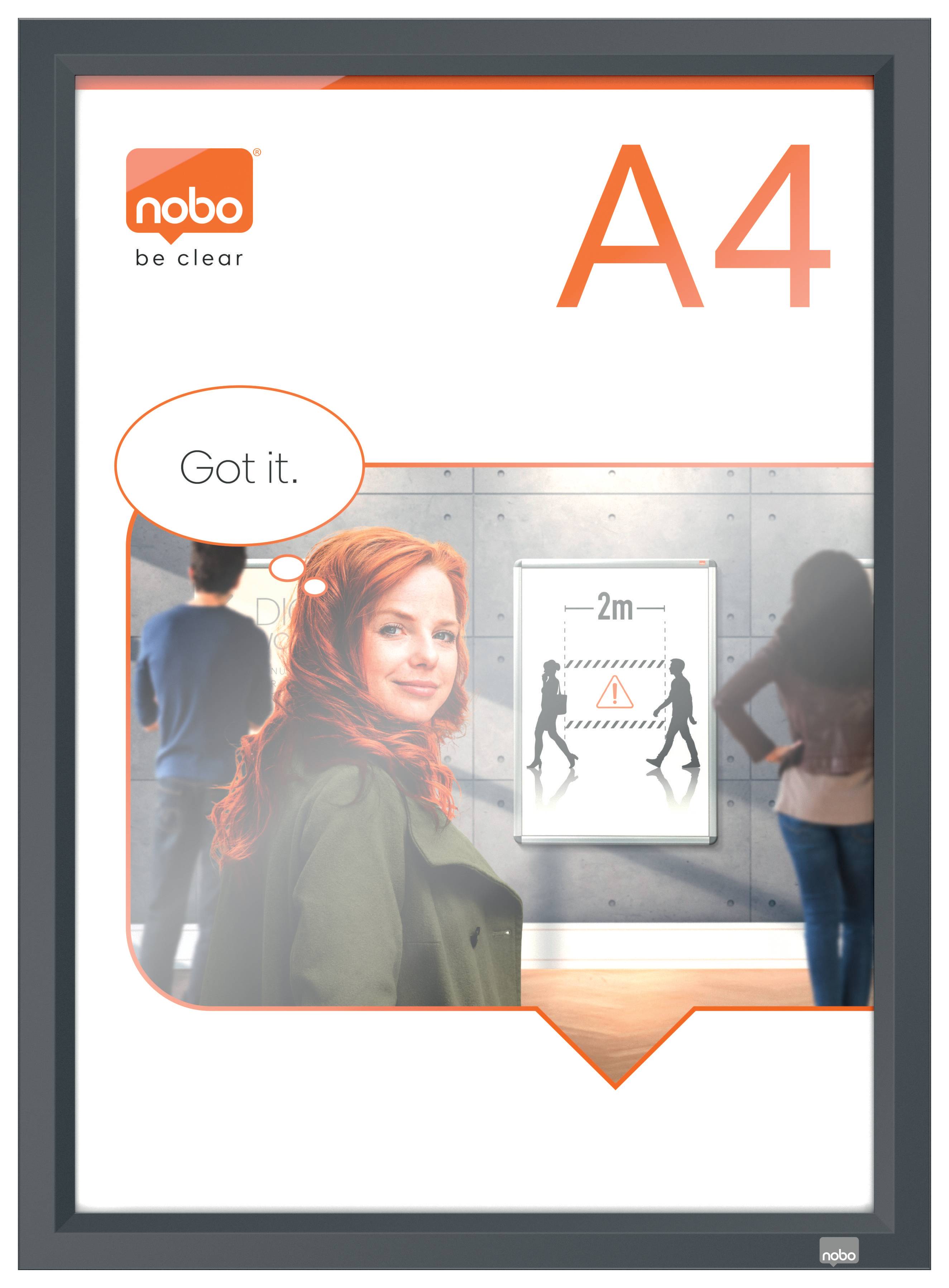 Clip-Rahmen Impression Pro A4 Aluminium graphit grau