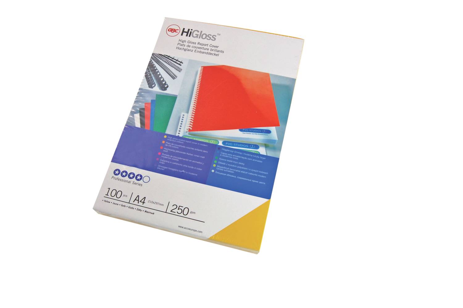 GBC Einbanddeckel HiGloss CE020030 DIN A4 250g rot 100 St./Pack.
