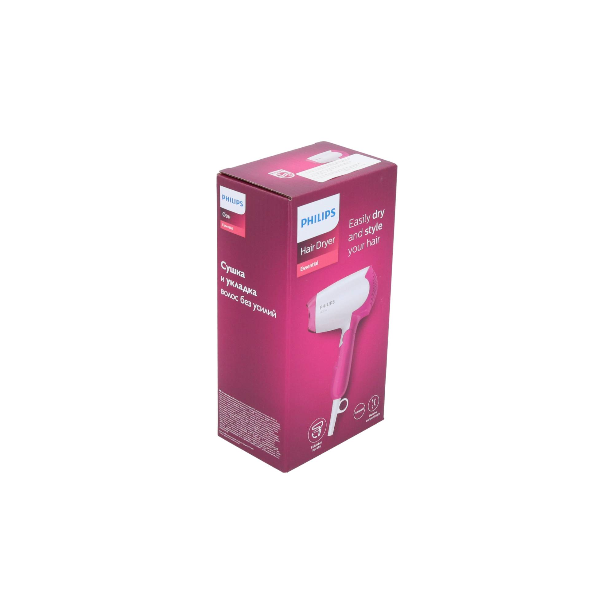 Philips BHD 003/00 DryCare Essential Haartrockner 1400 Watt weiß / rosa