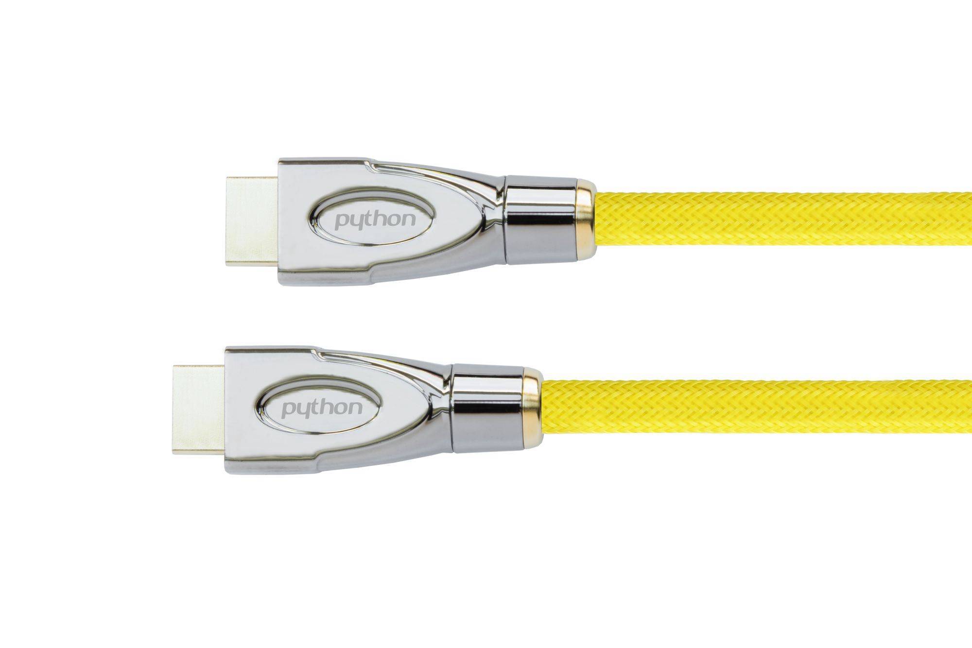 Python HDMI« 2.0 Kabel AKTIV 4K2K Nylongeflecht gelb 30m