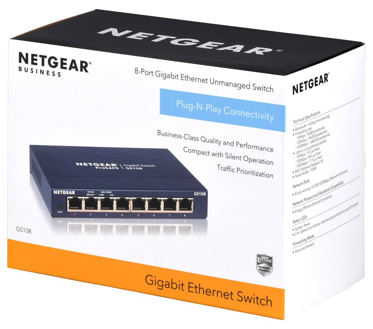NETGEAR GS108GE Netzwerk Switch 8 Port 1000 MBit/s