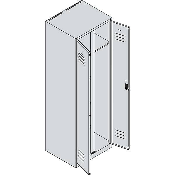 Garderobenschrank Classic PLUS 2Abt 1850x600x500 lgr/ebl