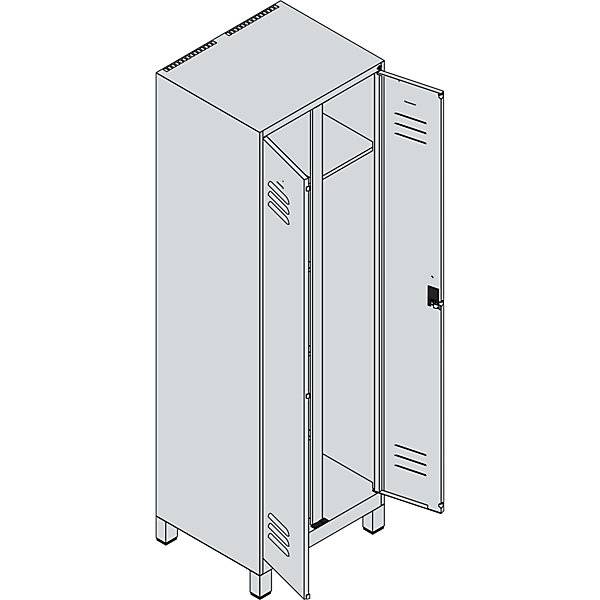 Garderobenschrank Classic PLUS 2Abt 1950x600x500 lgr/lbl
