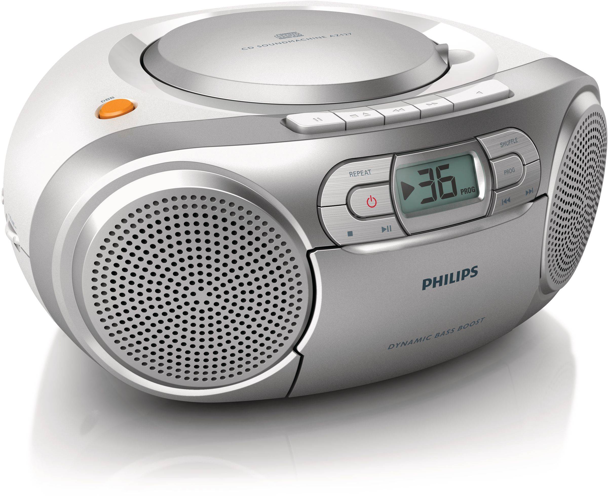 Philips AZ127 - Ghettoblaster - 2 Watt - Silber