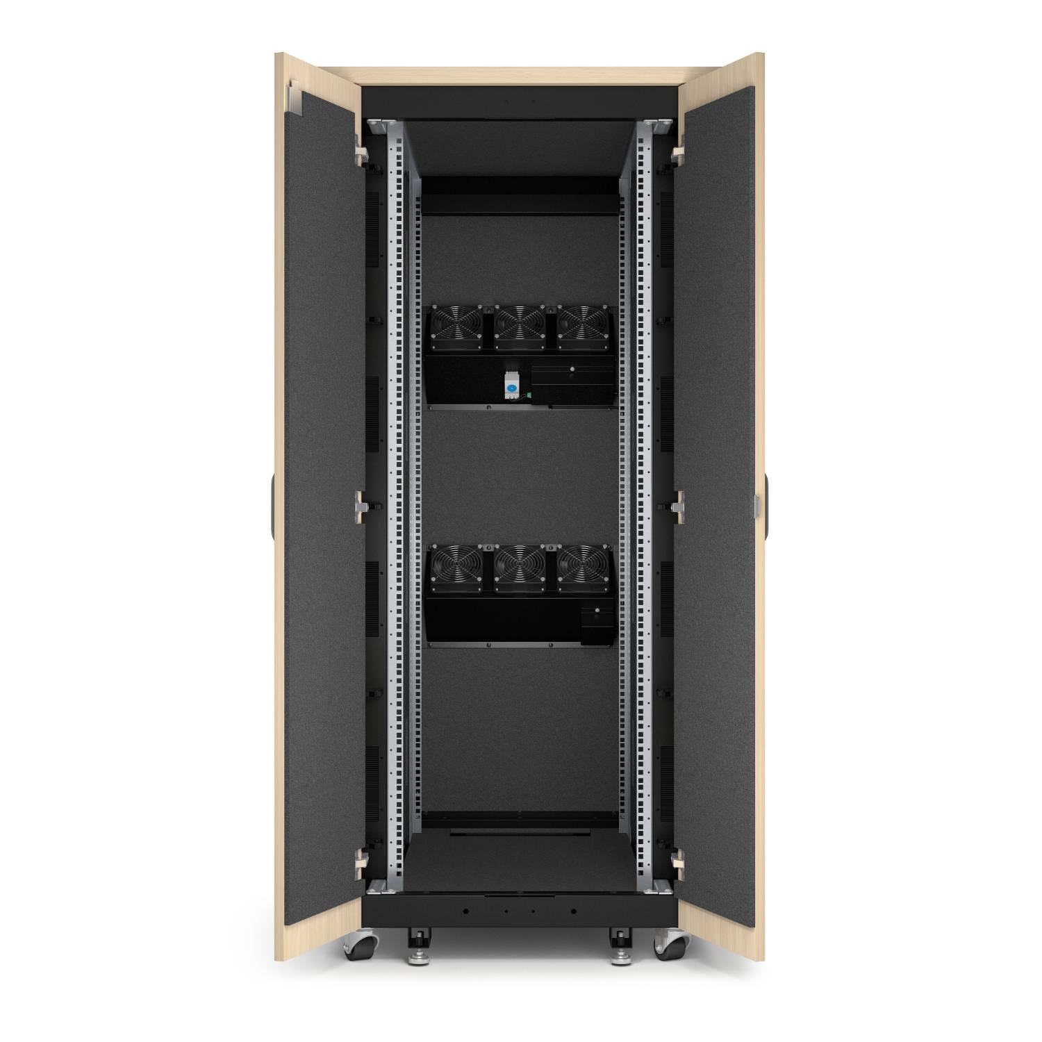 APC NetShelter - Schrank - schallisoliert - Wechselstrom 230 V - Ahorn - 32U - 48.3 cm (19")