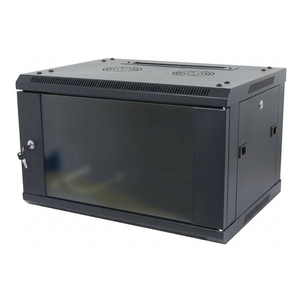 ALLNET Netzwerkschrank 19 18HE 1-teilig T450mm Schwarz zerlegt(Flat Pack) SMA-Serie Gehäuse und