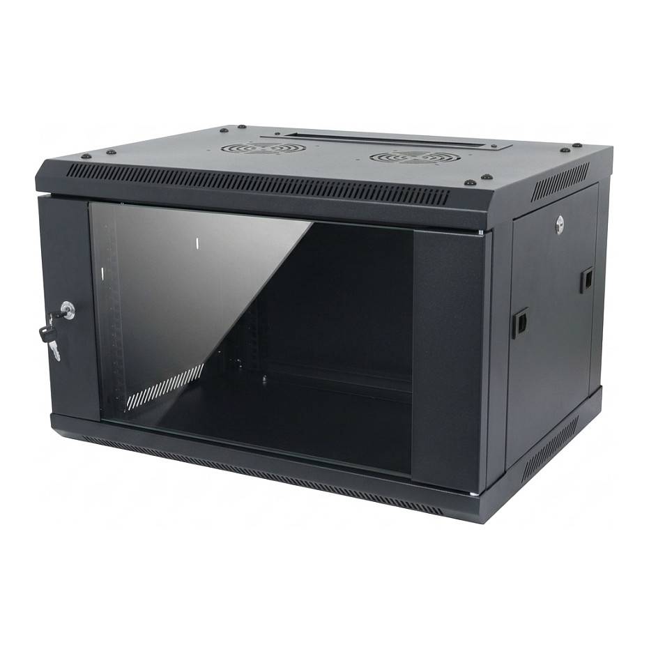 ALLNET 19""Wandgehäuse 6HE 1-teilig T600mm Schwarz zerlegt Flat Pack SMA-Serie -