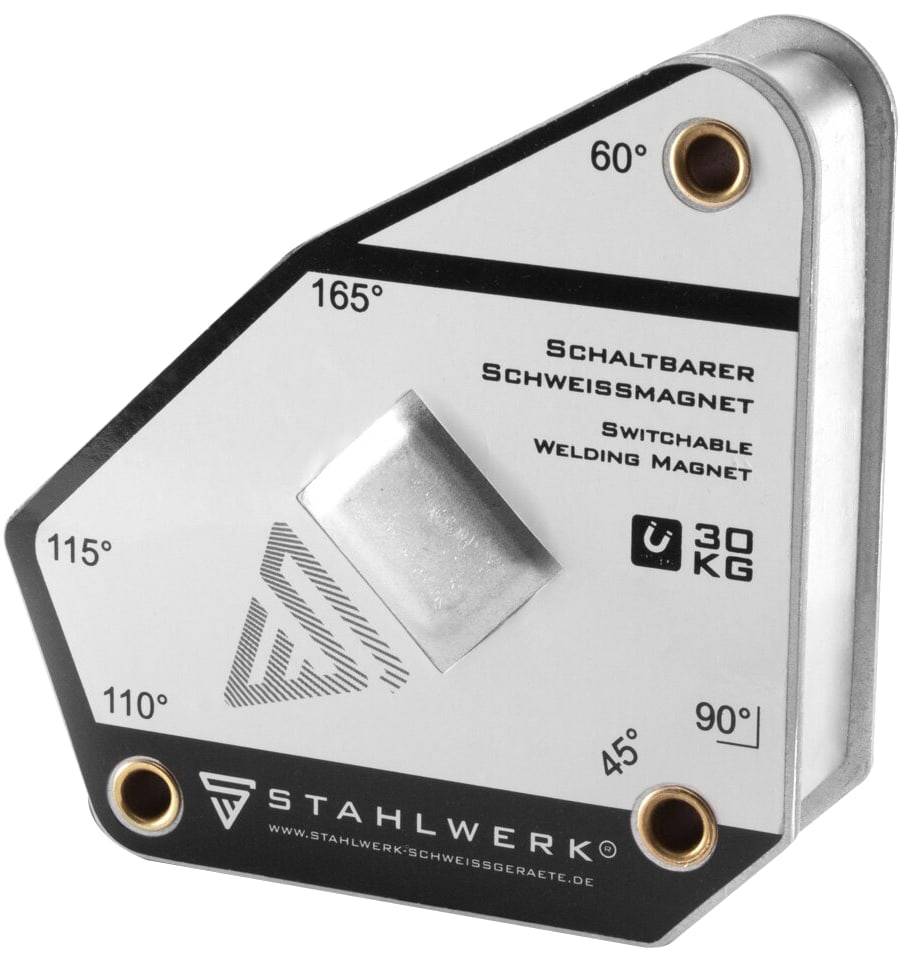 STAHLWERK Magnet-Schweißwinkel, 5671, schaltbar, 30 kg/ 66 lbs, 45° bis 165°