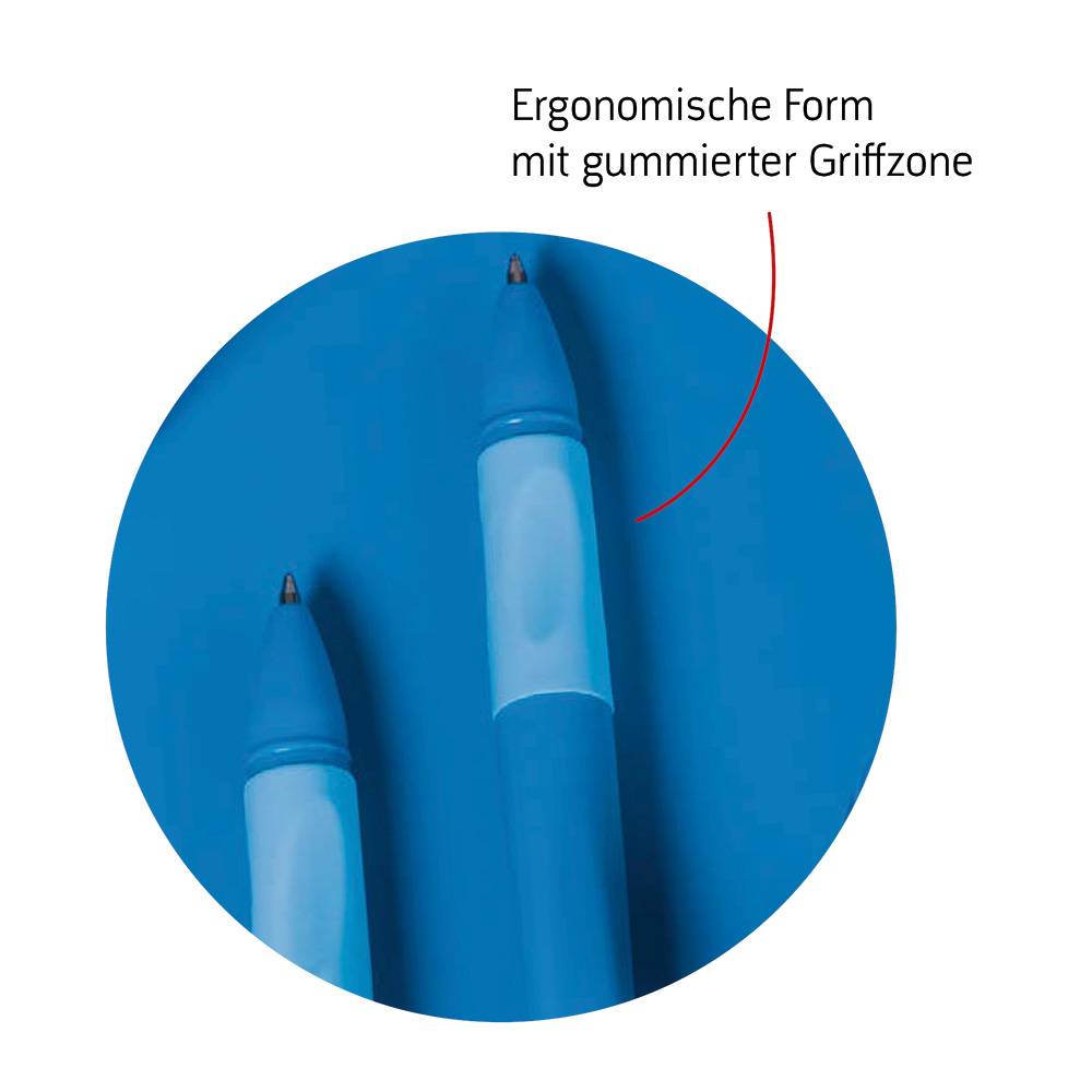 Brunnen 102915090, Verschlossener Gelschreiber, Blau, Schwarz, Grau, Beidhändig, 0,7 mm, 14 cm