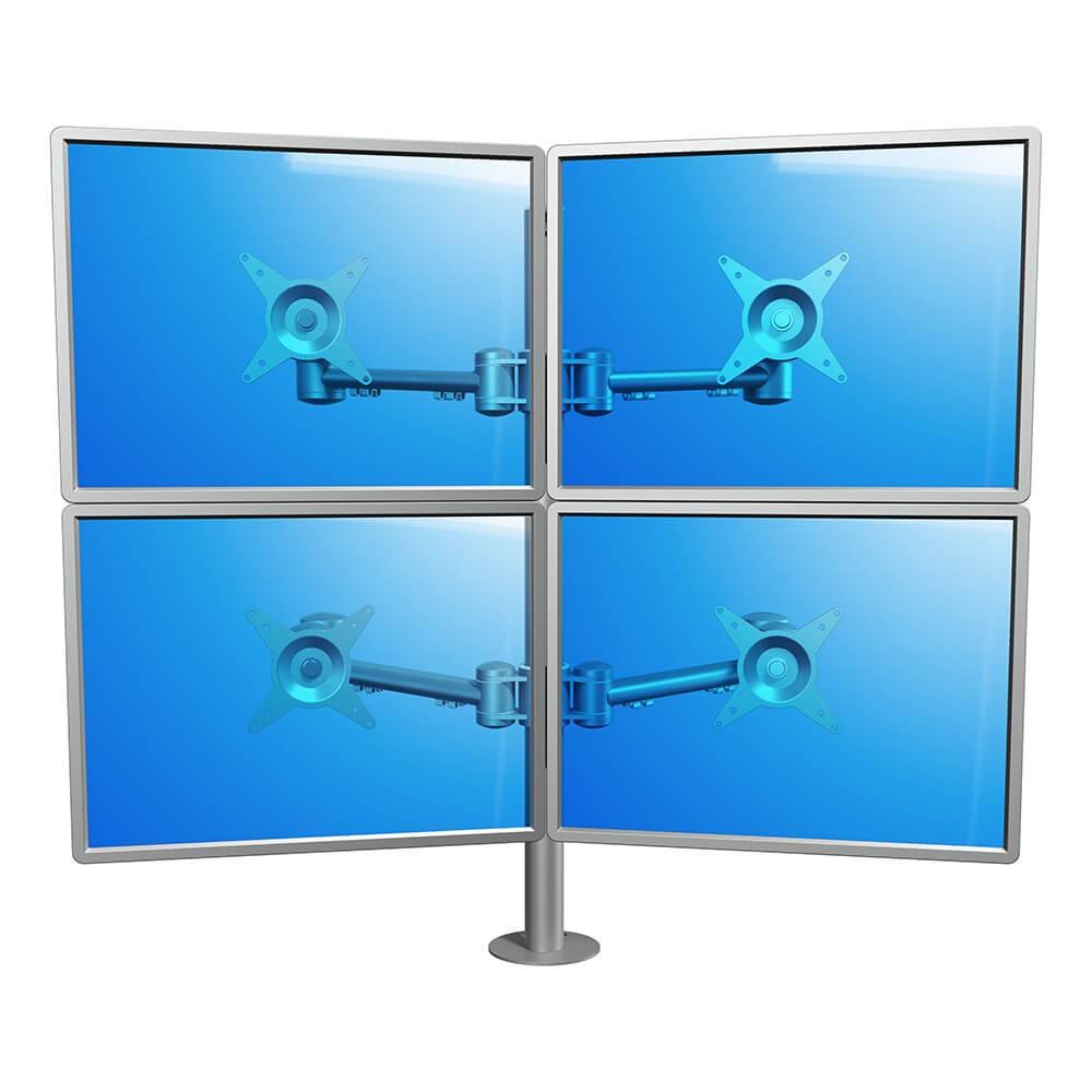 Dataflex Viewmate 2+2 Tischhalterung (52.622) silber