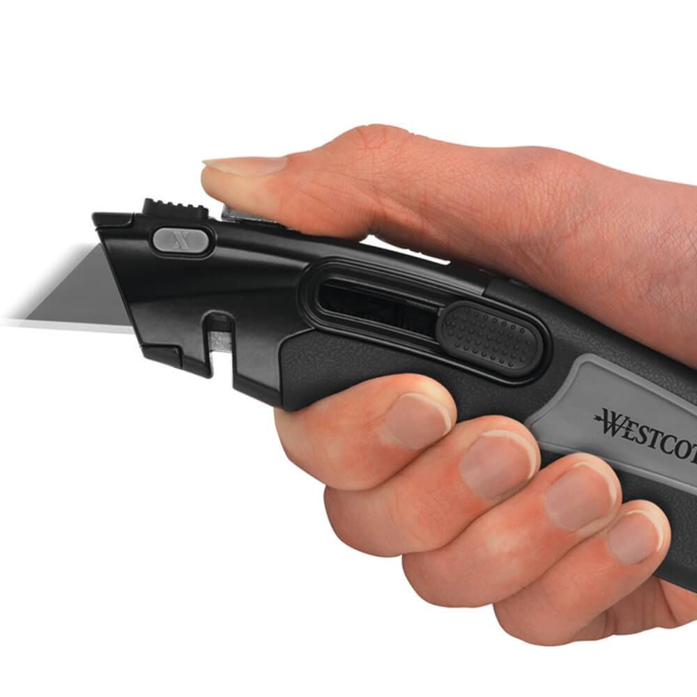 WESTCOTT Sicherheitscutter, Trapezklinge: 18 mm, schwarz