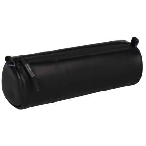 Brunnen Schlampermäppchen s'maepp M 22 x 8 cm schwarz, Weiches Federmäppchen, Leder, Schwarz,